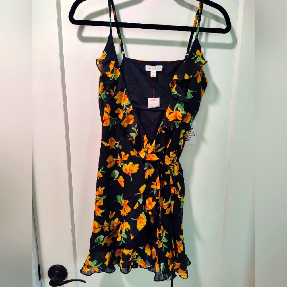 Floral Wrap Chiffon Dress